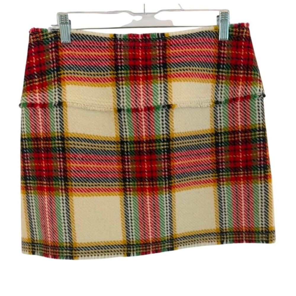 J. Crew Vintage Y2K 100% Wool Plaid Mini Skirt Fully Lined sz. 8
